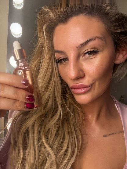 Nighttime routine for scalp, hair + skin.  Replace your 20 products with two that actually work